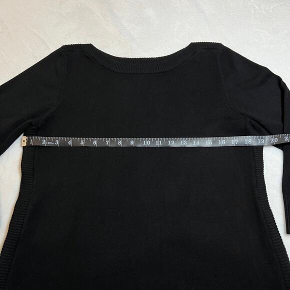 Adrienne Vittadini Boat Neck Split Hem Tunic Knit Sweater Size Medium Neutral - Picture 8 of 9